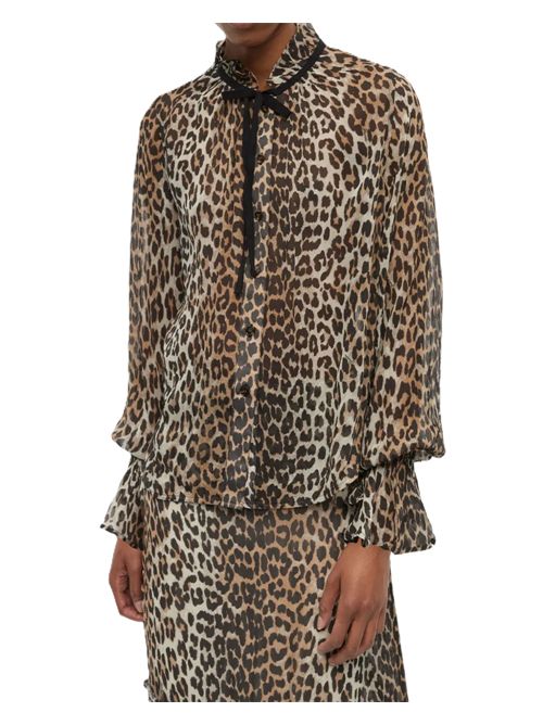 GANNI Blusa con stampa Ganni | W0570LEOPARD 943